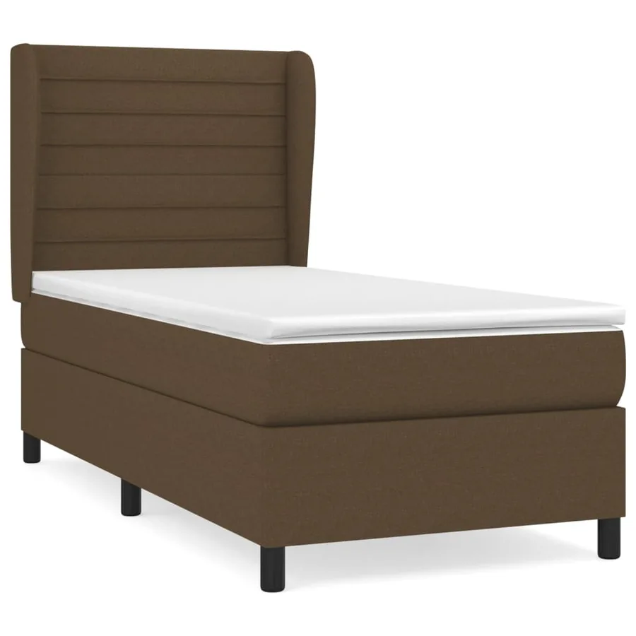 Sommier à lattes de lit avec matelas Marron foncé 100x200 cm - 2
