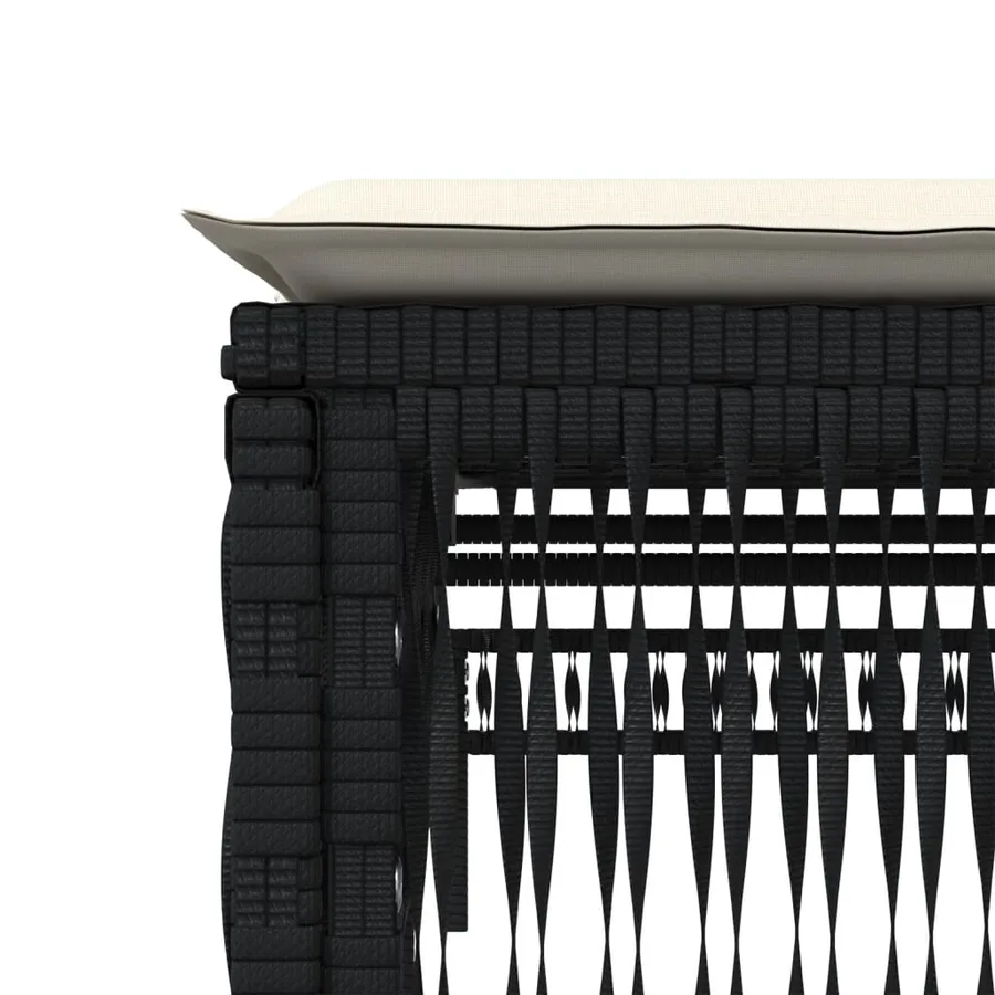 Chaise longue avec coussin noir résine tressée - 8