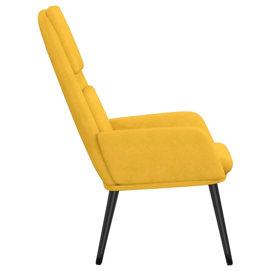 Chaise de relaxation Jaune moutarde Tissu - 4