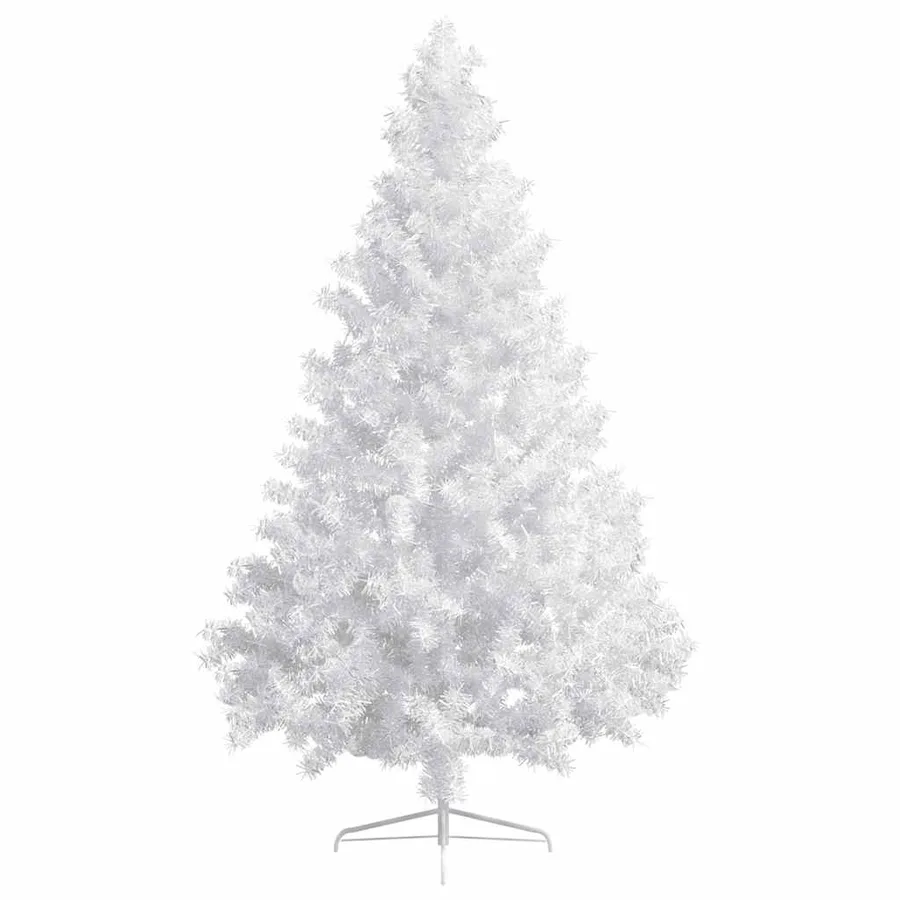 Demi-arbre de Noël artificiel pré-éclairé et boules blanc 210cm - 3