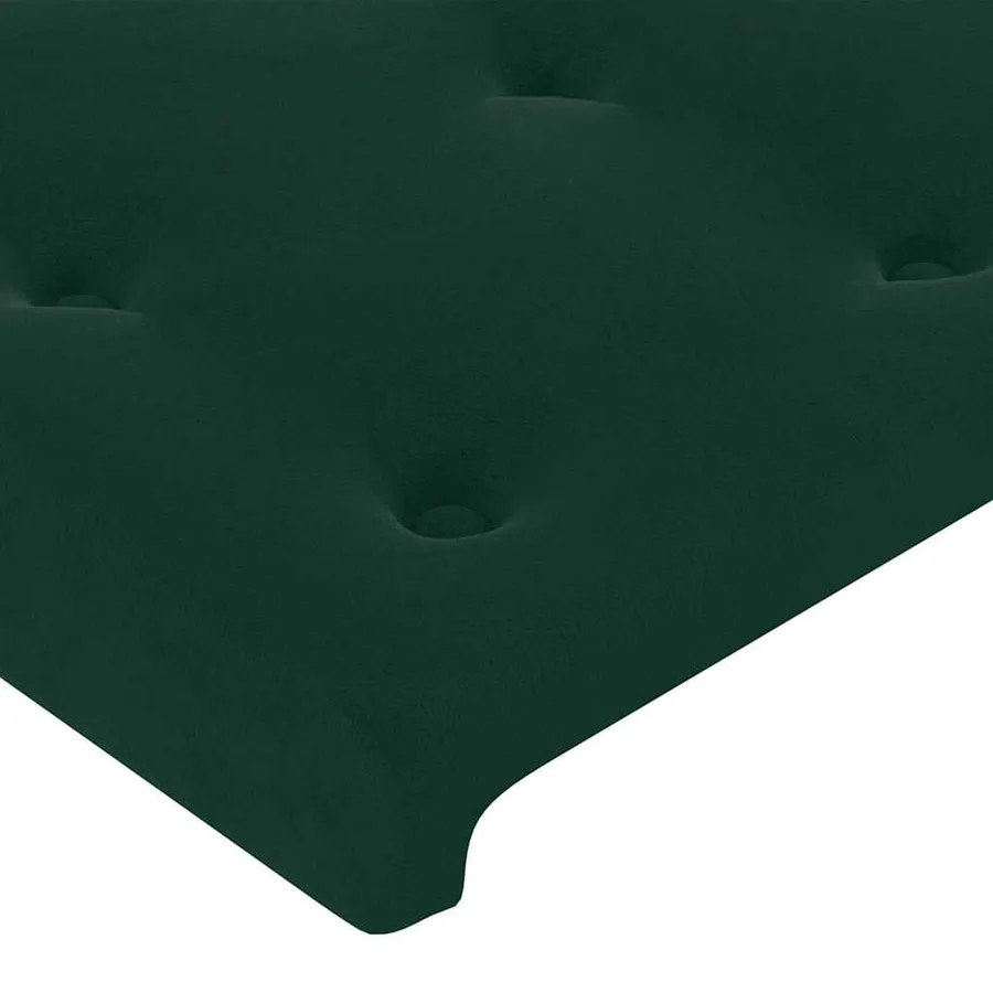 Cadre de lit sans matelas vert foncé 100x200 cm velours - 10