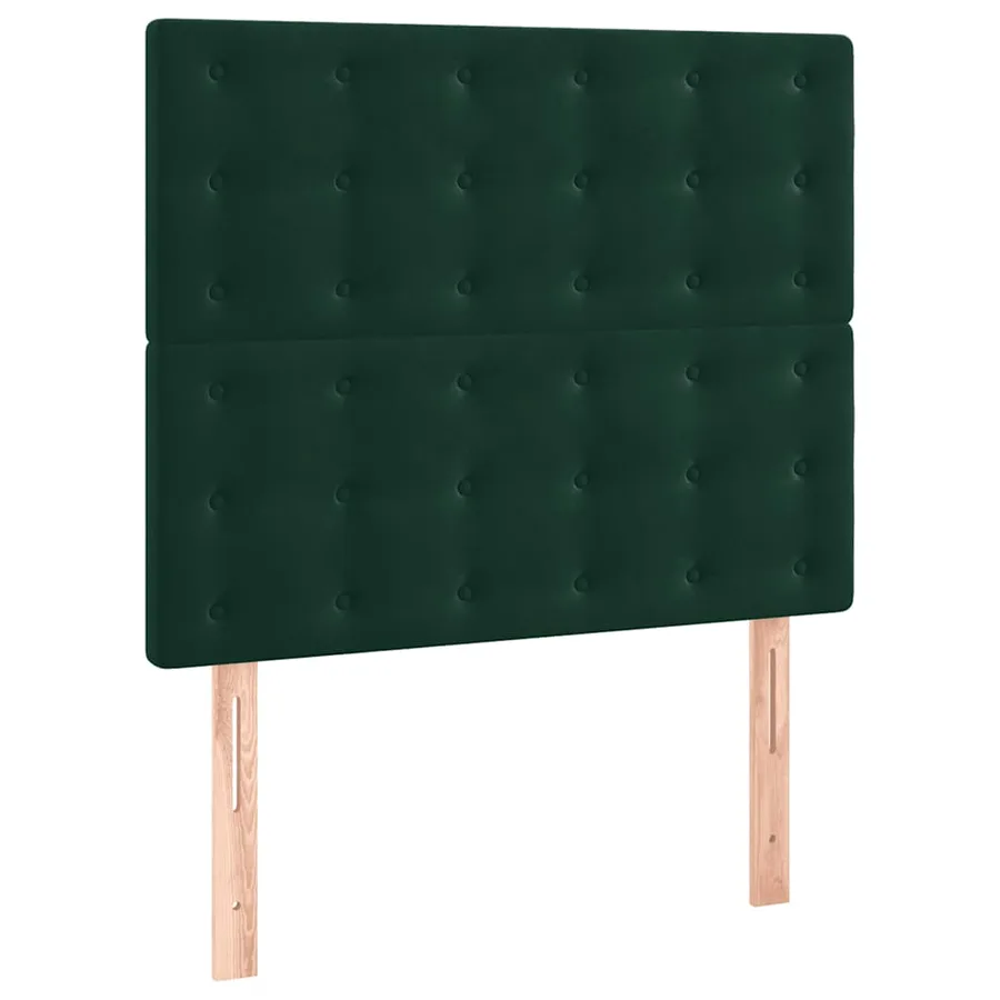 Cadre de lit sans matelas vert foncé 100x200 cm velours - 7