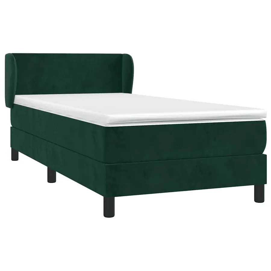 Sommier à lattes de lit et matelas Vert foncé 80x200 cm Velours - 3