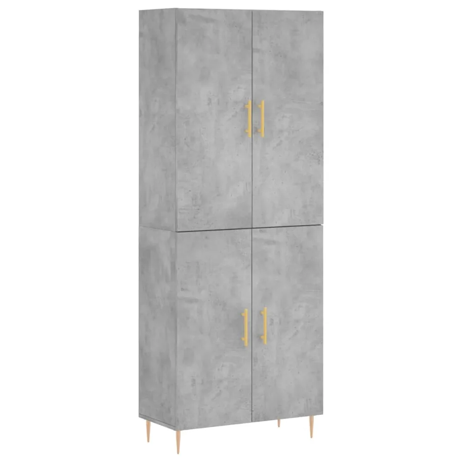 Buffet haut Gris béton 69,5x34x180 cm Bois d'ingénierie - 2