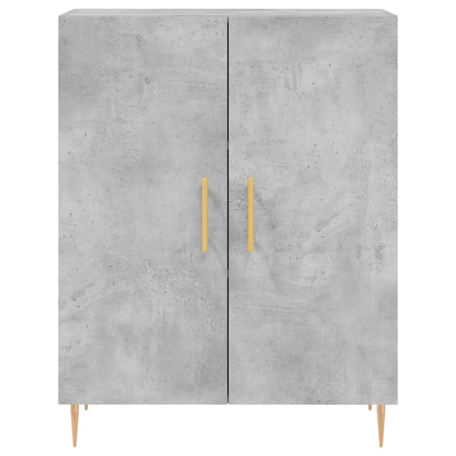 Buffet haut Gris béton 69,5x34x180 cm Bois d'ingénierie - 8