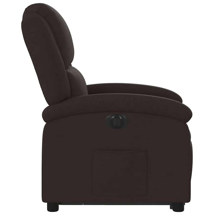 Fauteuil inclinable électrique marron foncé tissu - 10