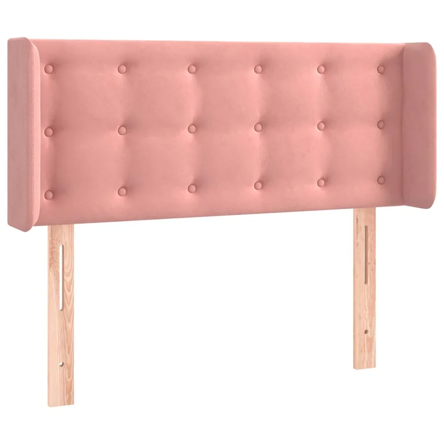 Tête de lit avec oreilles Rose 103x16x78/88 cm Velours - 2