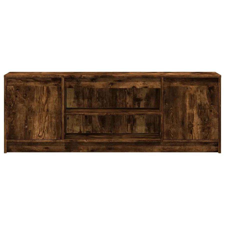 Meuble TV avec LED chêne fumé 139,5x34x50 cm bois d'ingénierie - 6