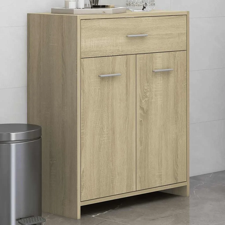 Armoire de salle de bain Chêne sonoma 60x33x80 cm Aggloméré - 3