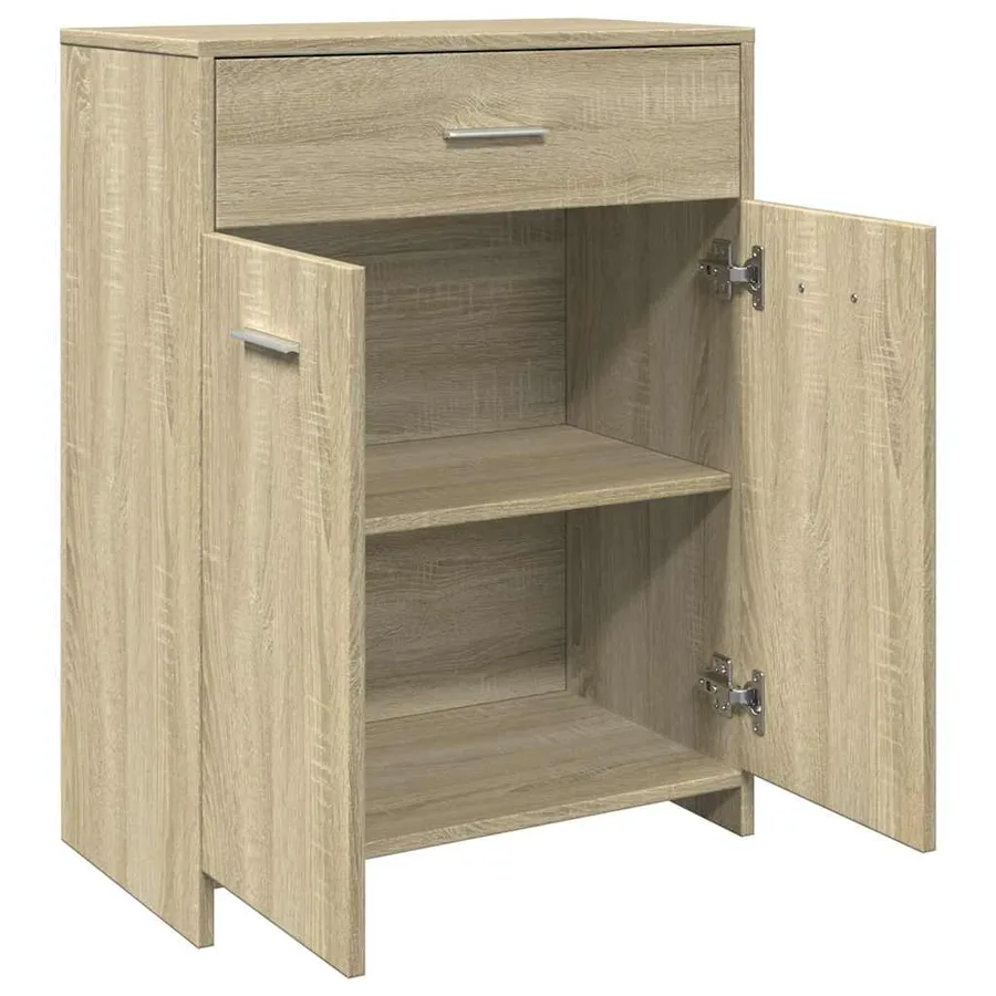 Armoire de salle de bain Chêne sonoma 60x33x80 cm Aggloméré - 8