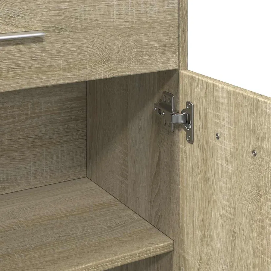 Armoire de salle de bain Chêne sonoma 60x33x80 cm Aggloméré - 9