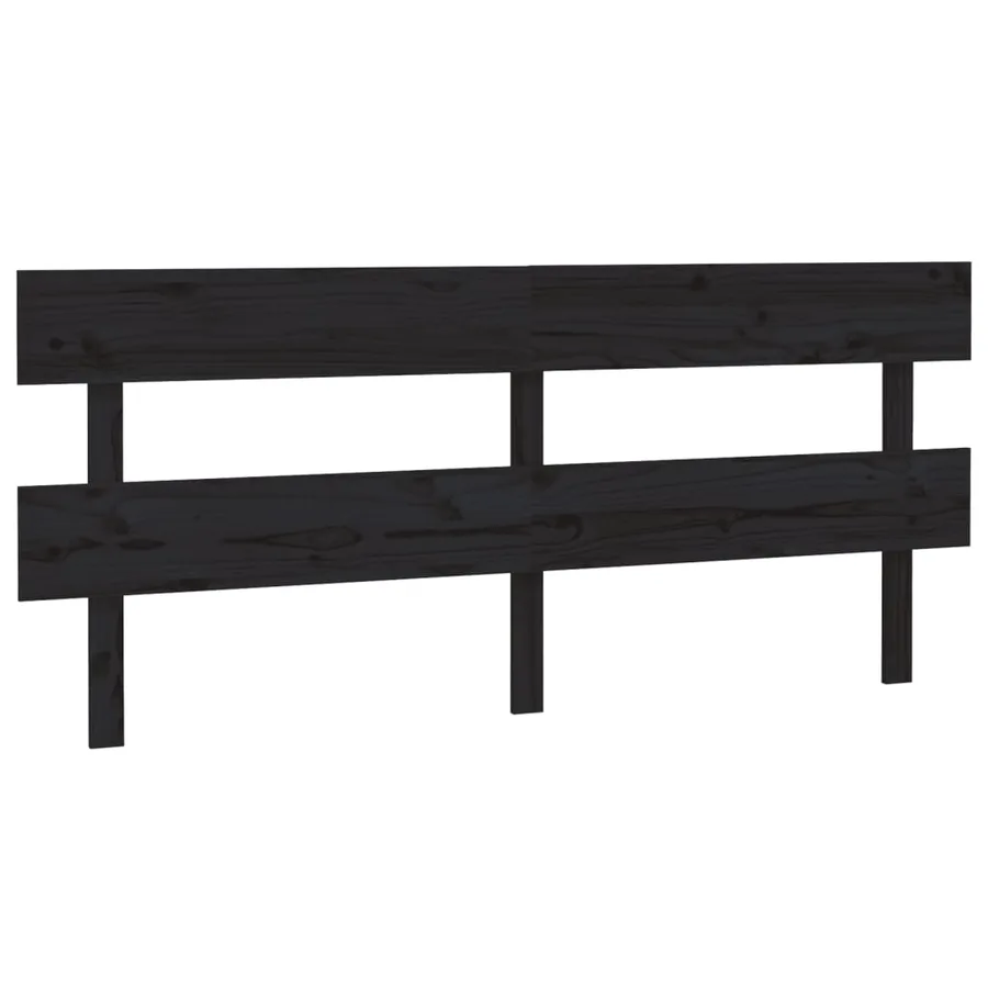 Tête de lit Noir 184x3x81 cm Bois massif de pin - 2