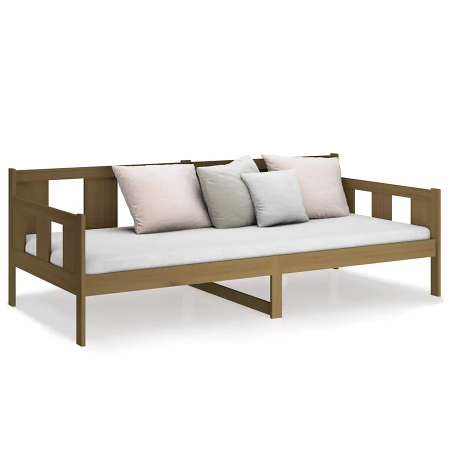 Lit de jour sans matelas marron miel bois pin massif 90x190 cm - 5