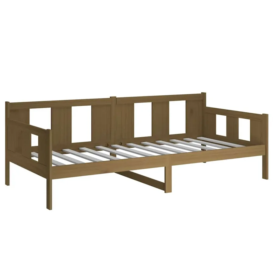 Lit de jour sans matelas marron miel bois pin massif 90x190 cm - 6