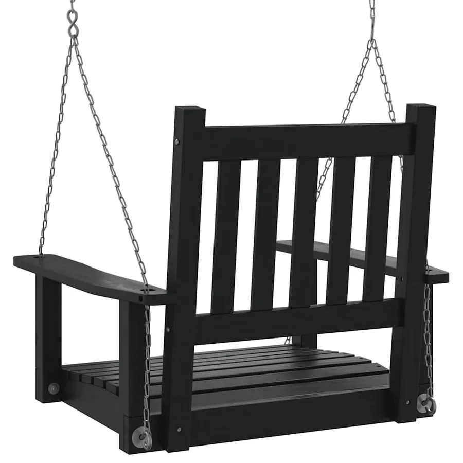 Chaise balançoire de jardin chaînes en métal bois massif sapin - 6