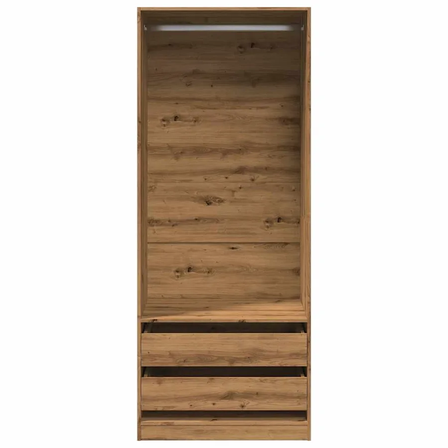 Garde-robe chêne artisanal 80x50x200 cm bois d'ingénierie - 4
