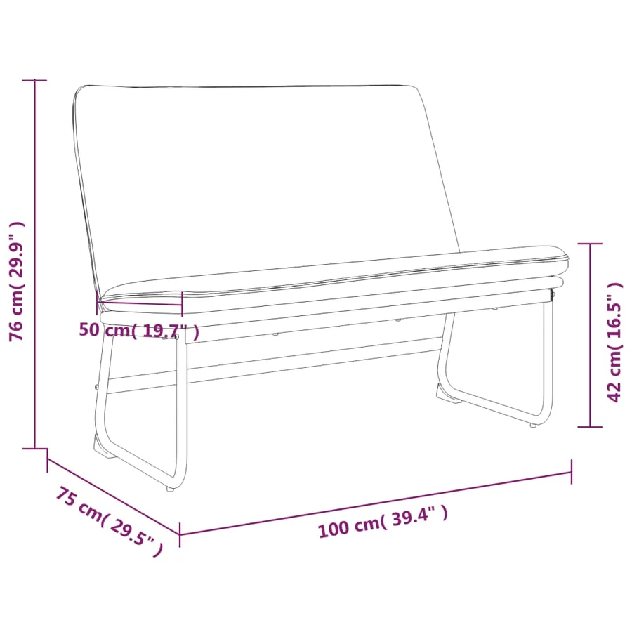 Banc Vert foncé 100x75x76 cm Tissu - 8