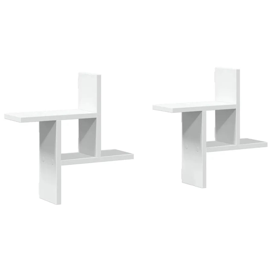 Étagères murales 2 pcs blanc 38x12x38 cm bois d'ingénierie - 2