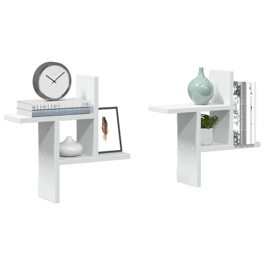 Étagères murales 2 pcs blanc 38x12x38 cm bois d'ingénierie - 4