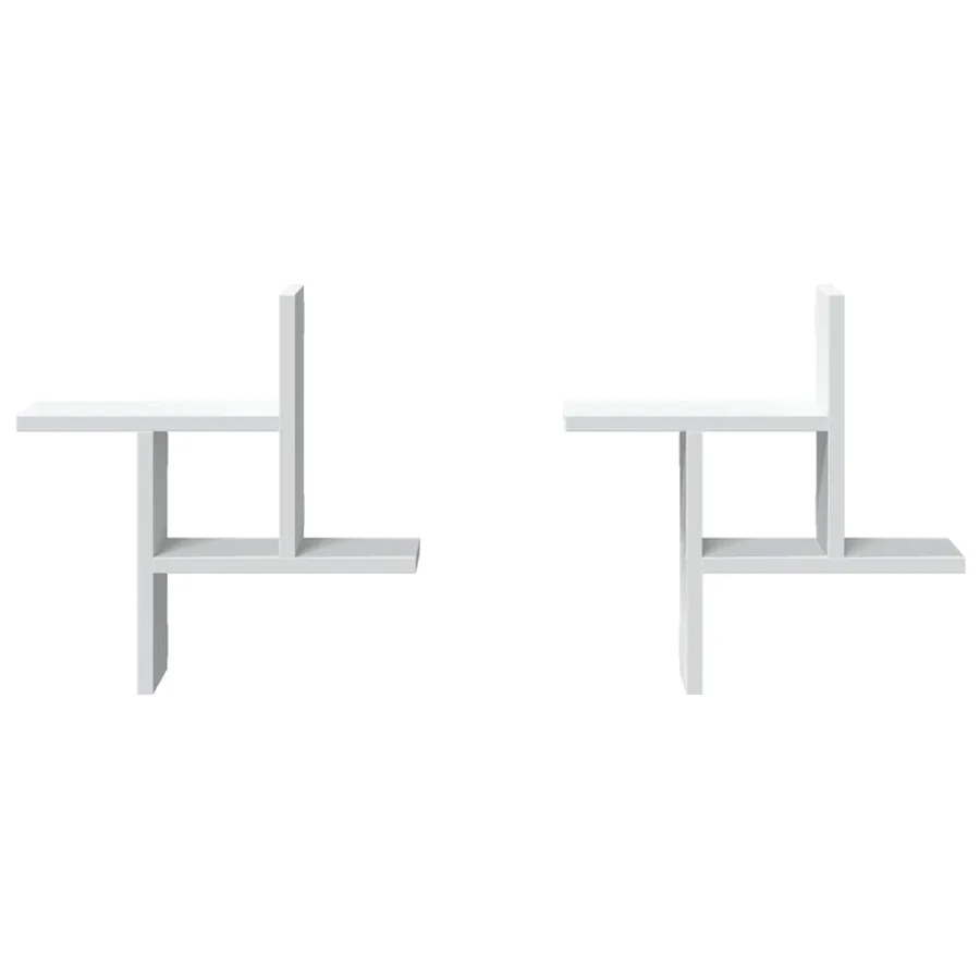 Étagères murales 2 pcs blanc 38x12x38 cm bois d'ingénierie - 5