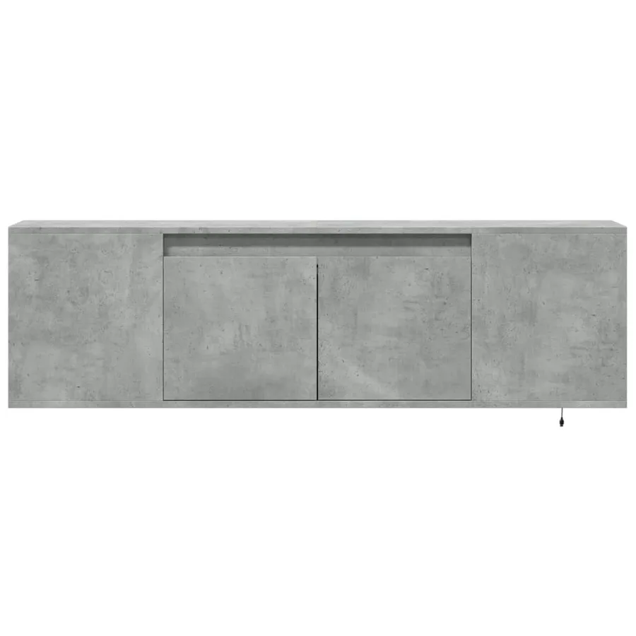 Meuble TV mural avec lumières LED gris béton 135x31x39,5 cm - 6