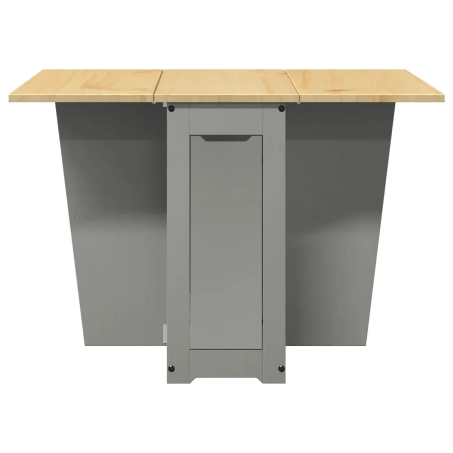 Table à manger papillon pliable Corona gris bois de pin massif - 4