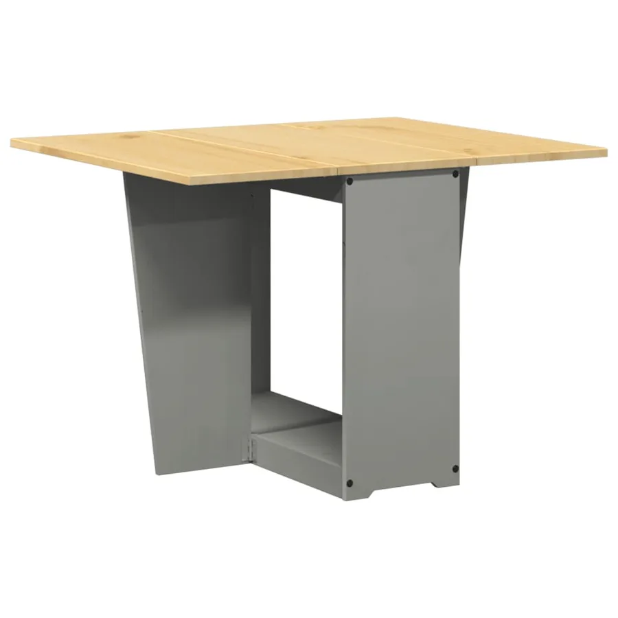 Table à manger papillon pliable Corona gris bois de pin massif - 6