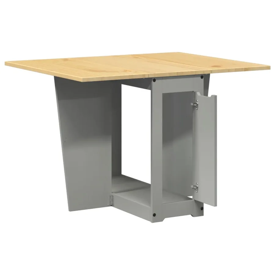 Table à manger papillon pliable Corona gris bois de pin massif - 7