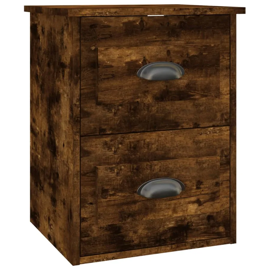 Tables de chevet murales 2 pcs chêne fumé 41,5x36x53 cm - 7