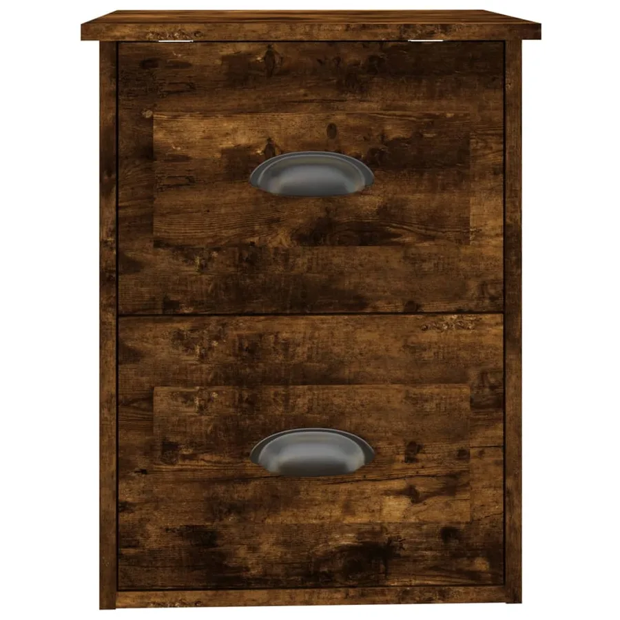 Tables de chevet murales 2 pcs chêne fumé 41,5x36x53 cm - 9