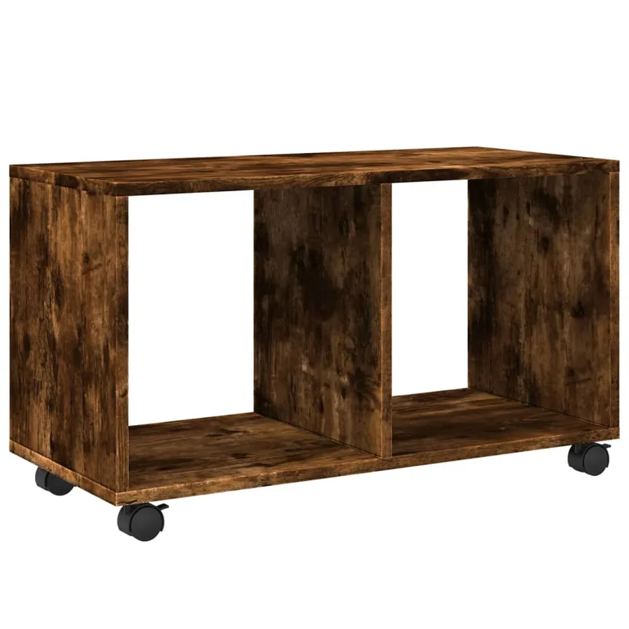 Armoire roulante chêne fumé 72x33x42,5 cm bois d'ingénierie - 2