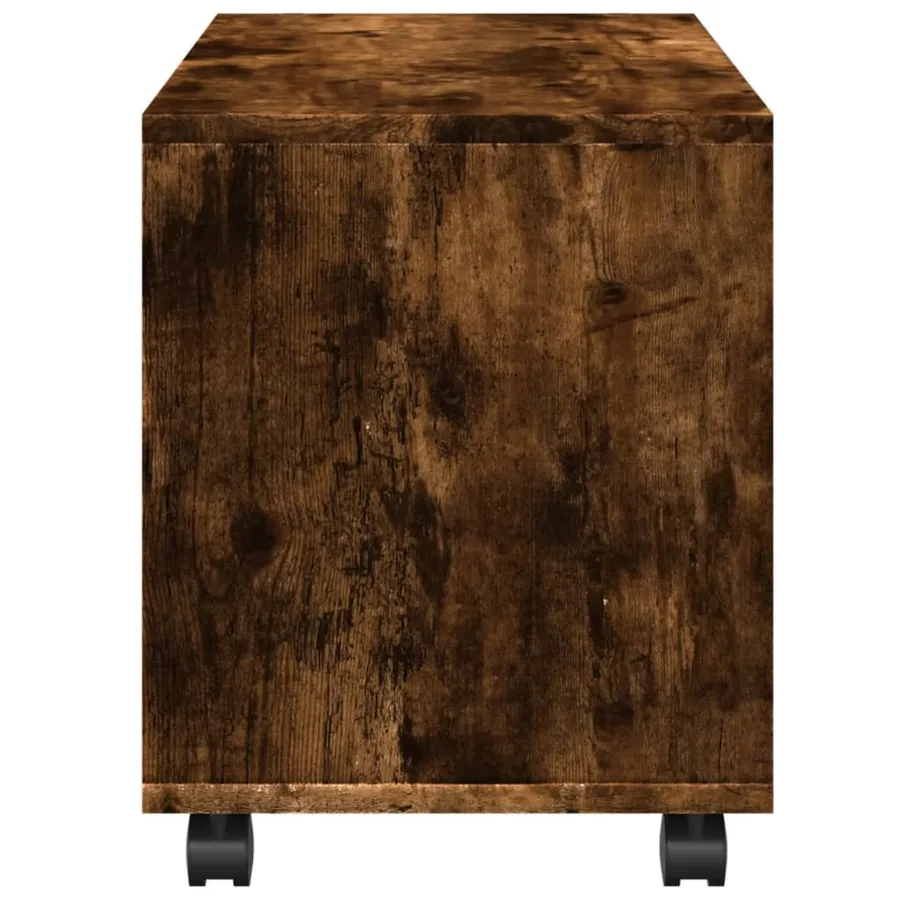 Armoire roulante chêne fumé 72x33x42,5 cm bois d'ingénierie - 6