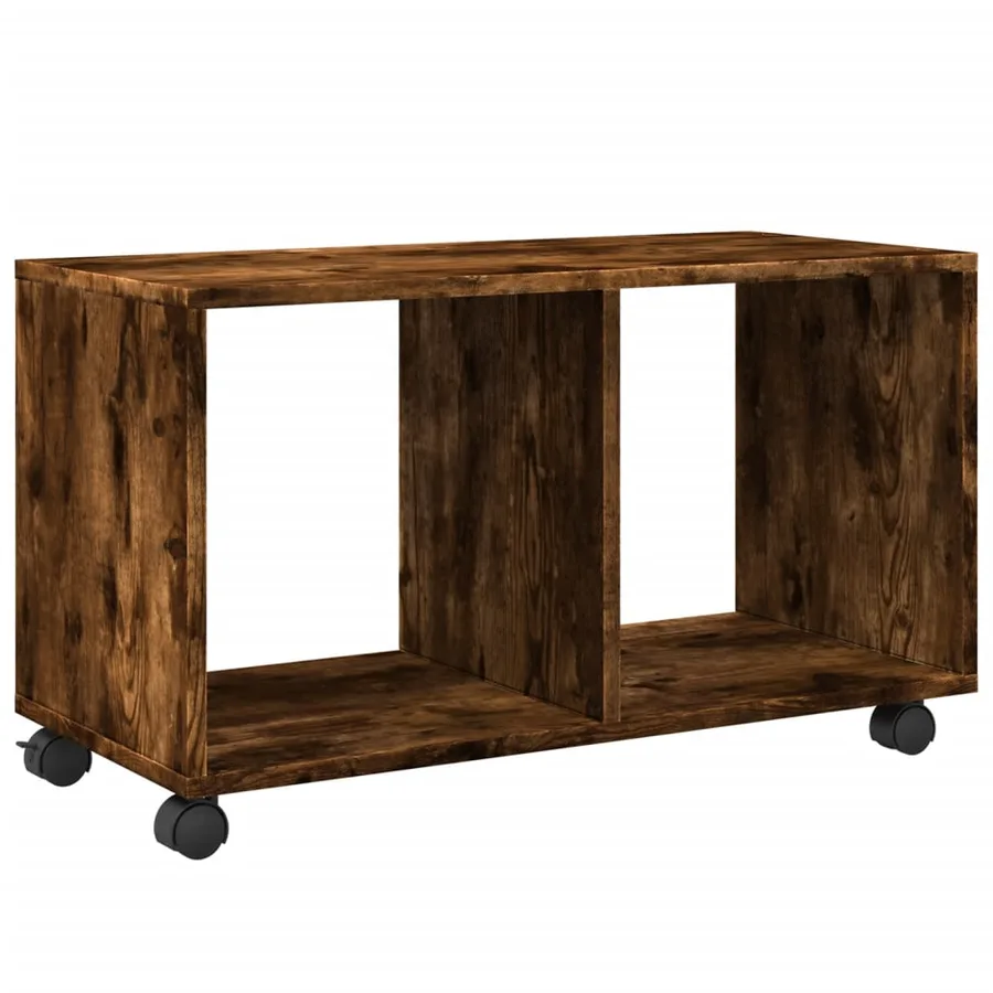 Armoire roulante chêne fumé 72x33x42,5 cm bois d'ingénierie - 7