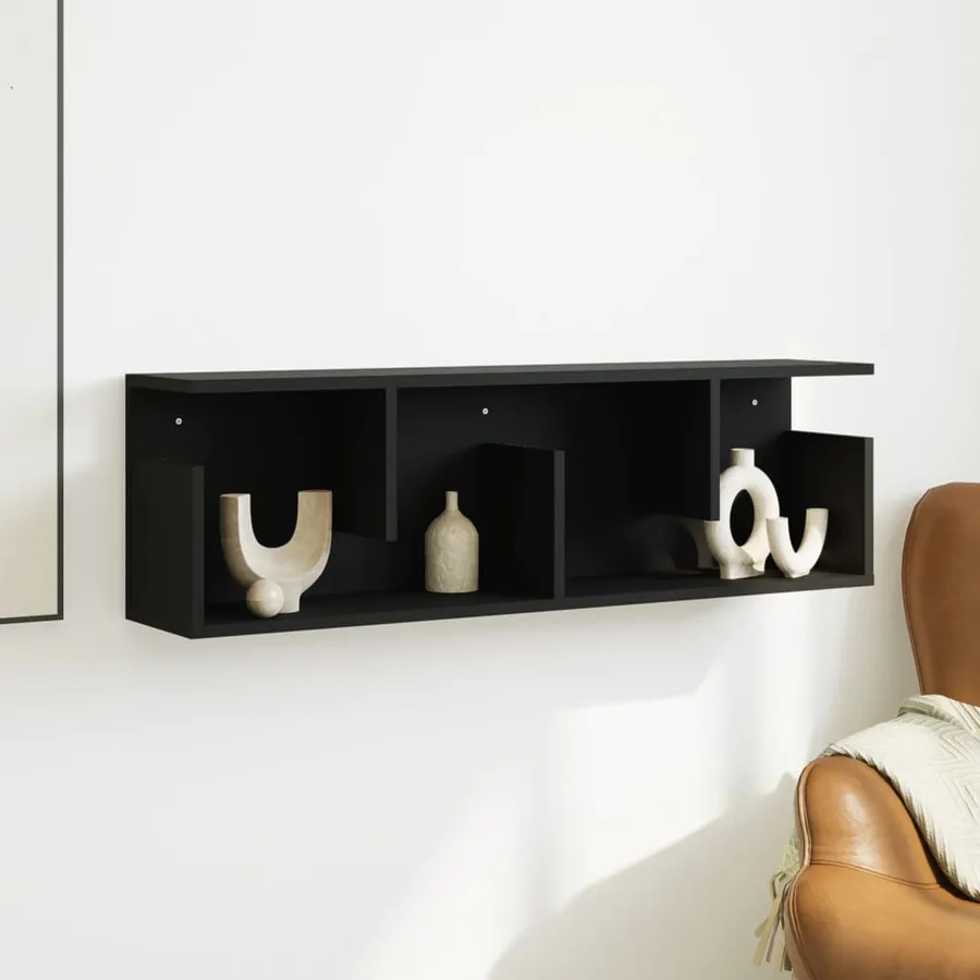 Armoire murale 100x20x30 cm noir bois d'ingénierie - 3