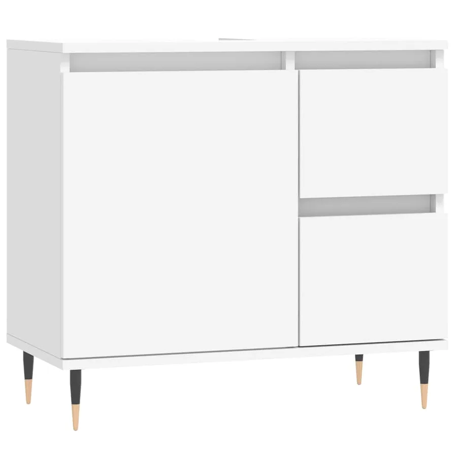 Armoire de salle de bain blanc 65x33x60 cm bois d'ingénierie - 2