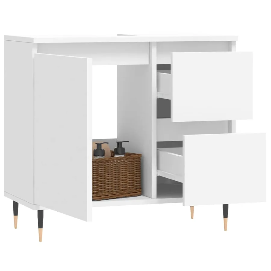 Armoire de salle de bain blanc 65x33x60 cm bois d'ingénierie - 3