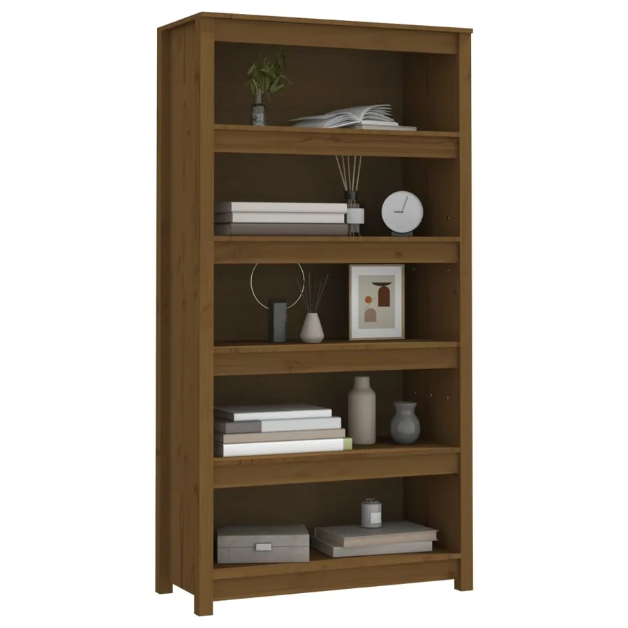 Bibliothèque Marron miel 80x35x154 cm Bois de pin massif - 4