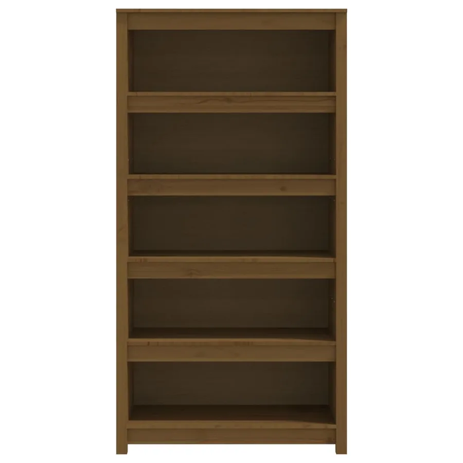 Bibliothèque Marron miel 80x35x154 cm Bois de pin massif - 5