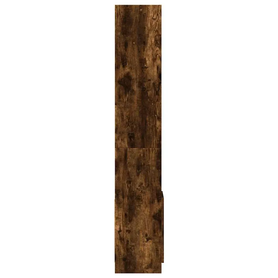 Buffet haut chêne fumé 92x33x180 cm bois d'ingénierie - 6