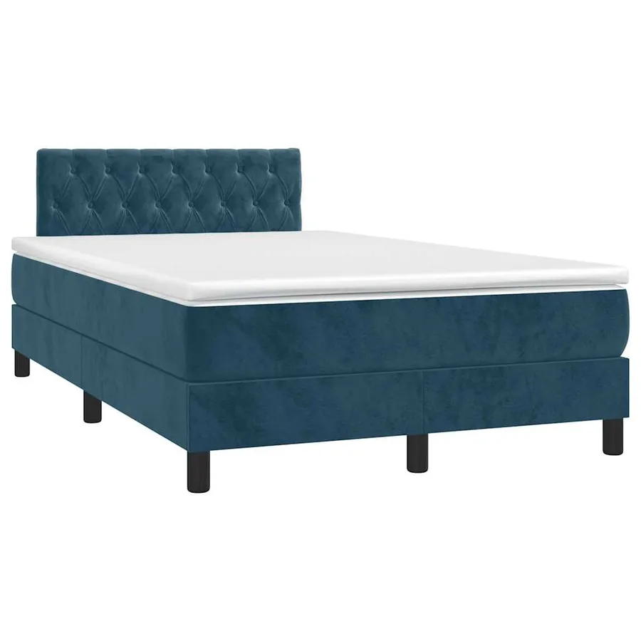 Sommier à lattes de lit avec matelas LED Bleu foncé 120x200 cm - 3