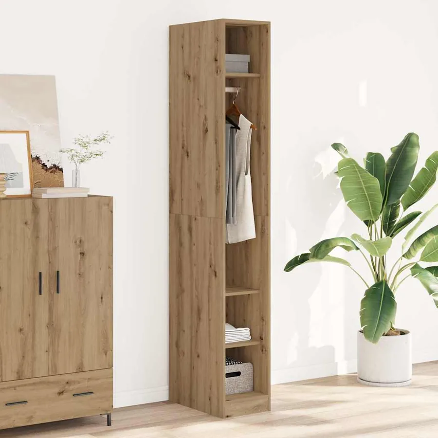Garde-robe chêne artisanal 30x50x200 cm bois d'ingénierie