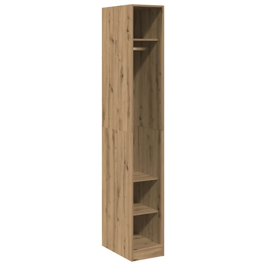 Garde-robe chêne artisanal 30x50x200 cm bois d'ingénierie - 2