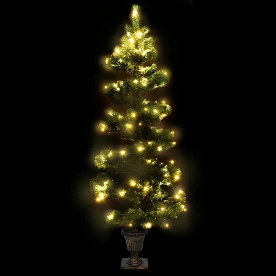 Arbre de Noël hélicoïdal pré-éclairé avec pot vert 120 cm PVC - 3