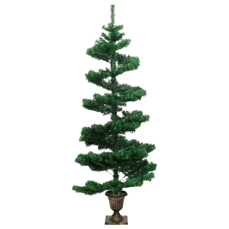Arbre de Noël hélicoïdal pré-éclairé avec pot vert 120 cm PVC - 4