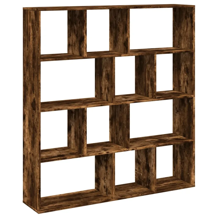 Bibliothèque chêne fumé 132x29x141,5 cm bois d'ingénierie - 2