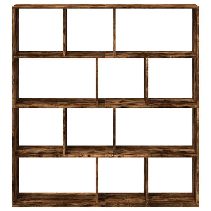 Bibliothèque chêne fumé 132x29x141,5 cm bois d'ingénierie - 5