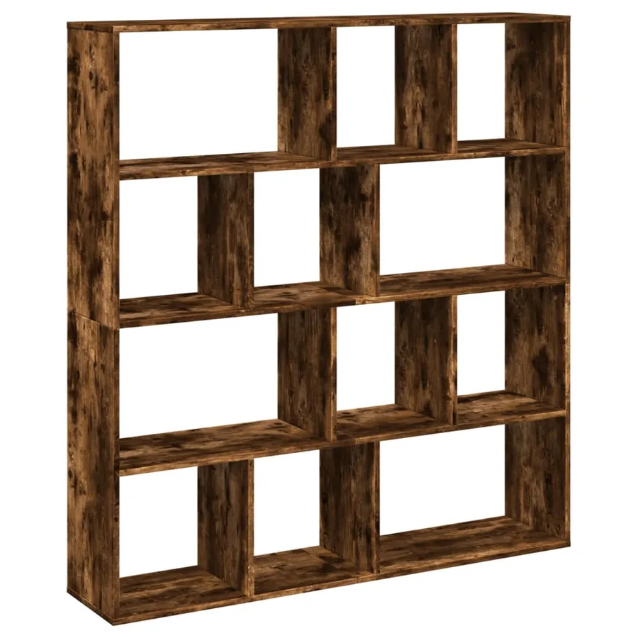 Bibliothèque chêne fumé 132x29x141,5 cm bois d'ingénierie - 7