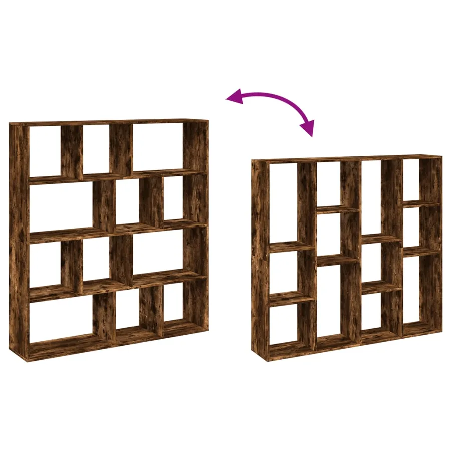 Bibliothèque chêne fumé 132x29x141,5 cm bois d'ingénierie - 8