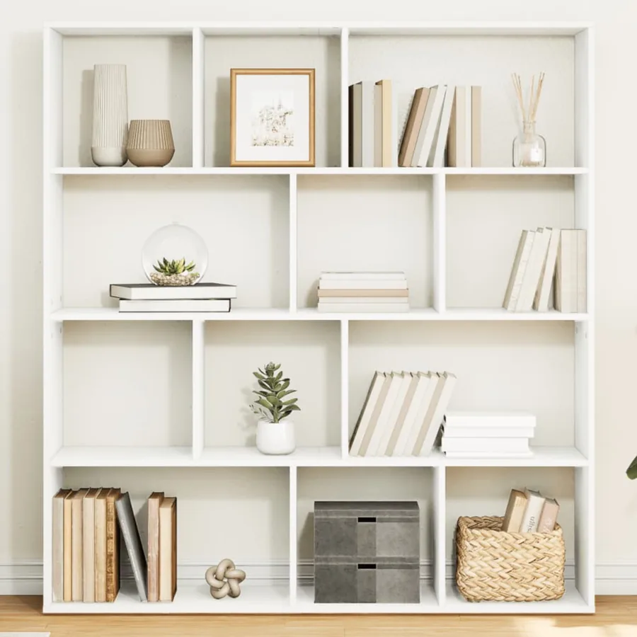 Bibliothèque blanc 132x29x141,5 cm bois d'ingénierie
