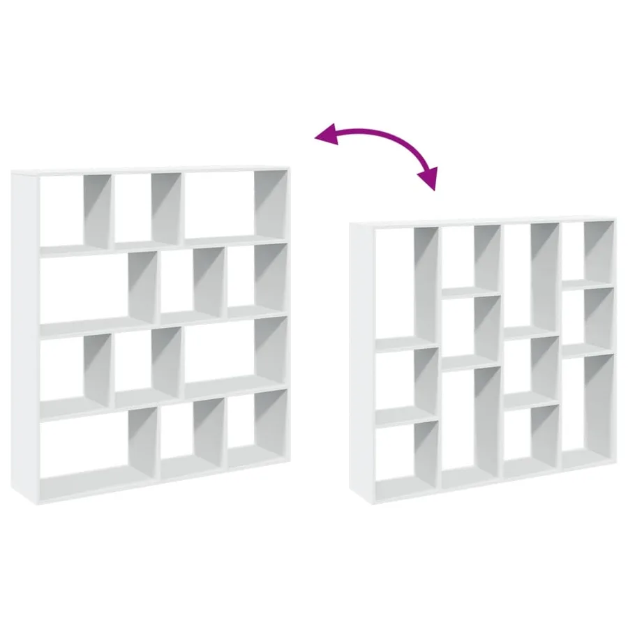 Bibliothèque blanc 132x29x141,5 cm bois d'ingénierie - 8